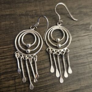 Silver Flowy Dangle Earrings